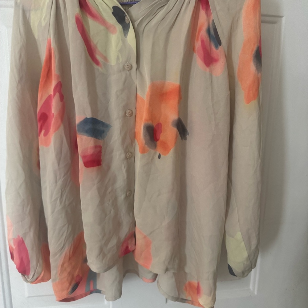 Tucker silk P Multicolor Floral Blouse